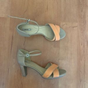 Geox Orange Cross-strap Heels (Size 9, 1.5”)
